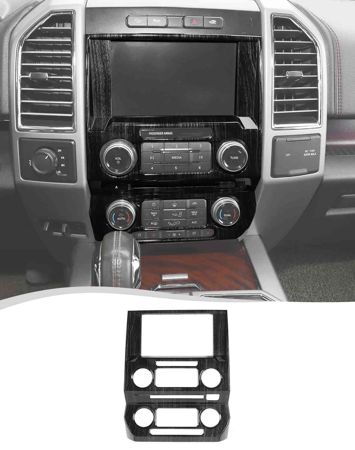 Capa de Painel Central Voodonala para Ford F150 2015-2020: Proteção e Estilo com Acabamento Grão de Madeira Preta