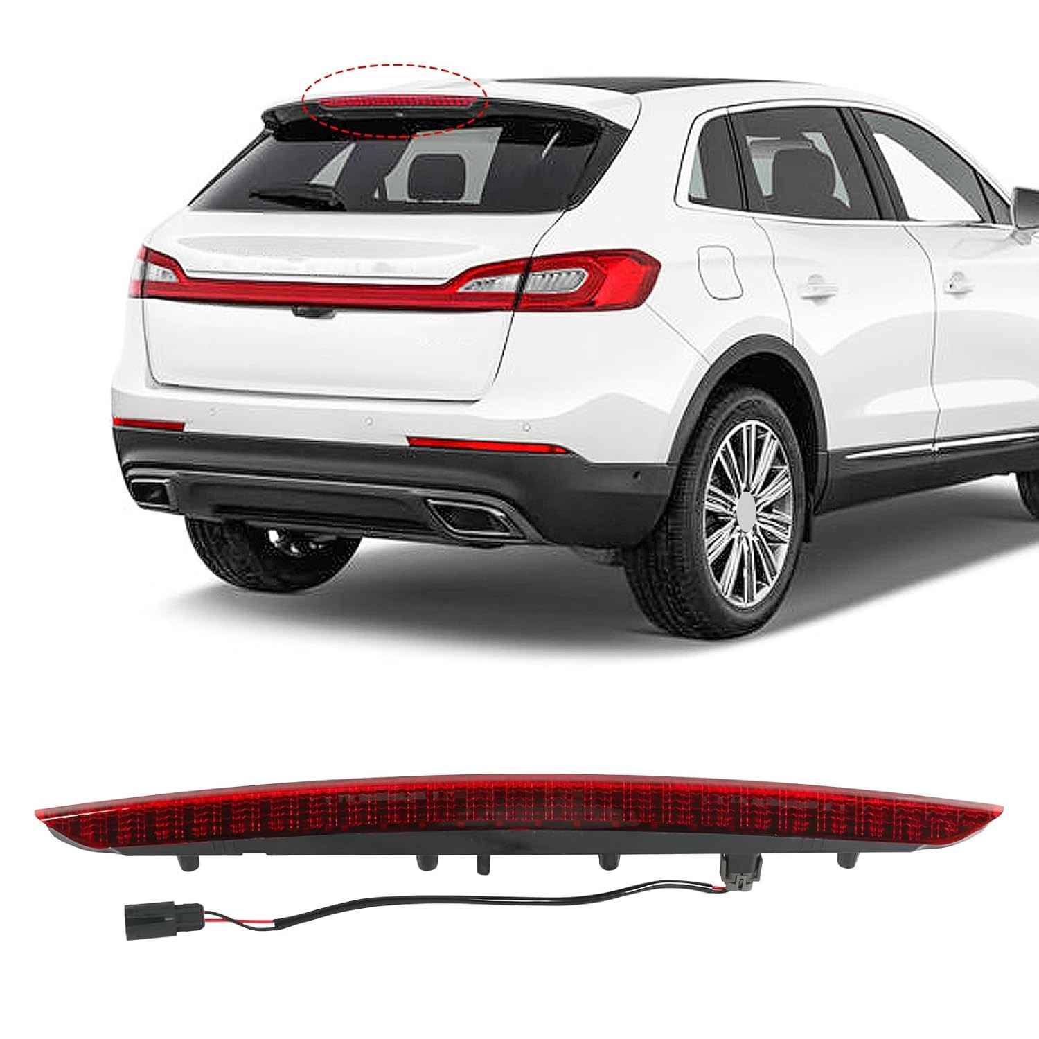 3ª Luz de Freio LED para Lincoln MKX 2016-2018 | Segurança e Estilo com FA1Z-13A613-AB