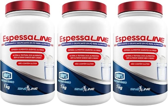 KIT 3 UNIDADES Espessante Espessaline 1Kg, Sem Glúten, Fácil Dissolução, Versátil para Alimentos Líquidos
