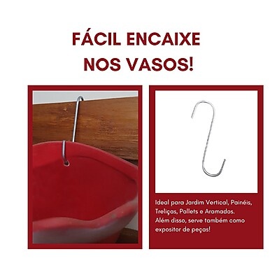 Ganchos de Parede 8cm: Jardim Vertical Fácil 🪴