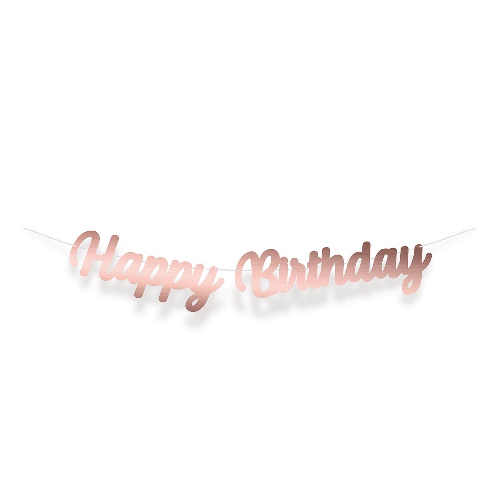 Faixa Happy Birthday Rose Gold: Decore Sua Festa!