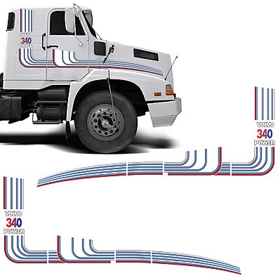 Faixa Volvo Power 340 1989 Branca e Azul – Personalize seu Caminhão