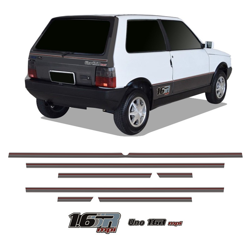 Faixas Fiat Uno 1.6R 94: Adesivos Originais!