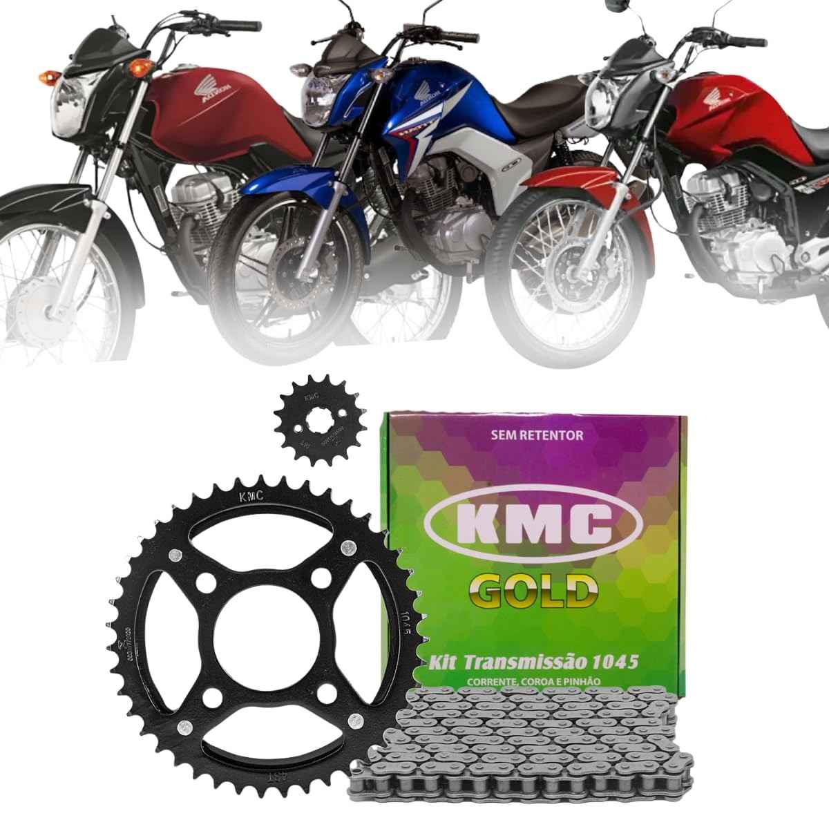 Kit Relação KMC Gold Titan 150 Fan 150 CG 150 (2004-2015) - Durabilidade e Performance