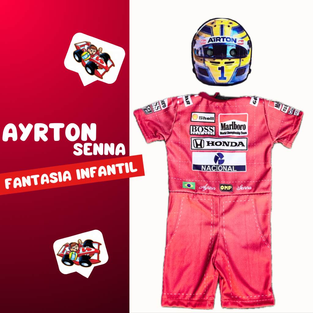 Fantasia Curta do Airton Senna para Meninos