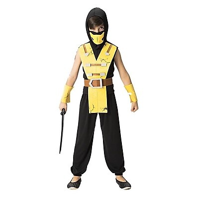 Fantasia de Ninja Samurai Amarelo Infantil