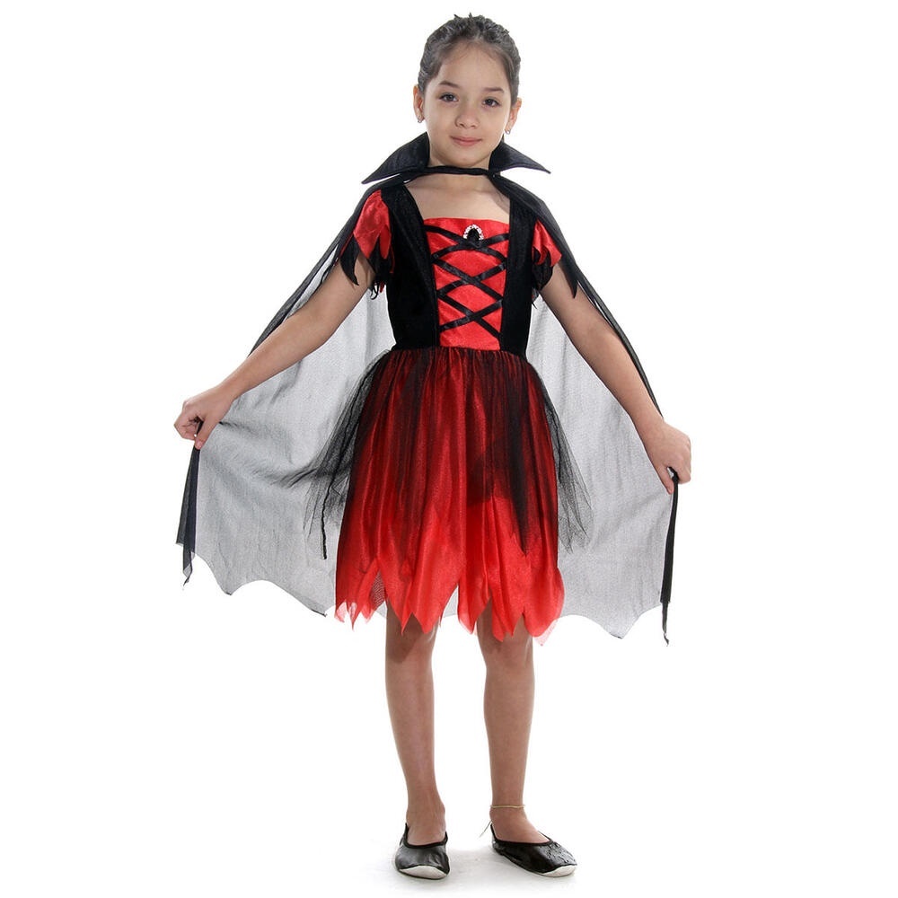 Fantasia de Vampira Infantil: Vermelha e Assustadoramente Linda!