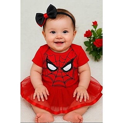 Fantasia Homem-Aranha Bebê Menina: Conforto e Estilo!