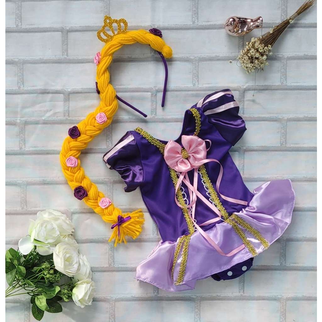 Fantasia Rapunzel Bebê: Magia com Trança!