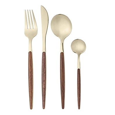 Faqueiro 24 Peças Dourado Lyor: Elegância à Mesa!