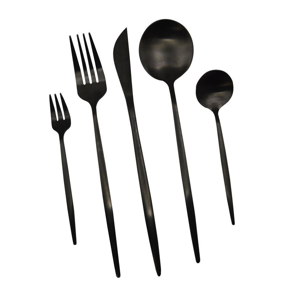 Faqueiro Inox 30 Peças Kenya Preto: Elegância à Mesa