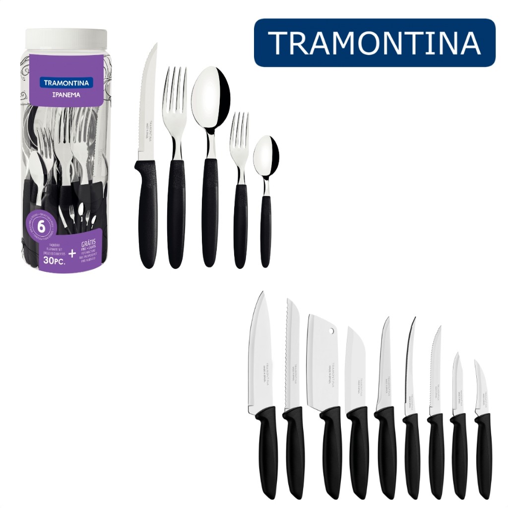 Faqueiro Ipanema + Facas Plenus: Jogo Completo Tramontina