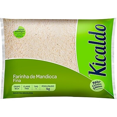 Farinha de Mandioca Fina 1kg SEM GLÚTEN - Kicaldo