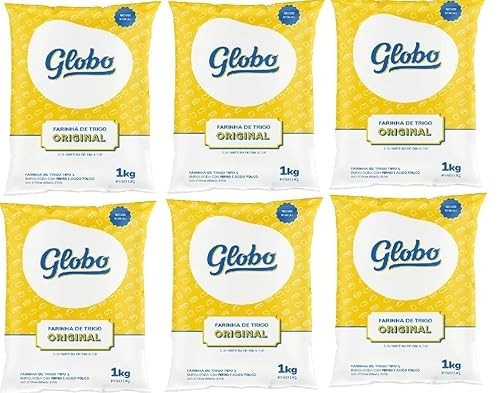 Farinha De Trigo Tipo 1 Globo Original Kit 6 Pacotes 1Kg