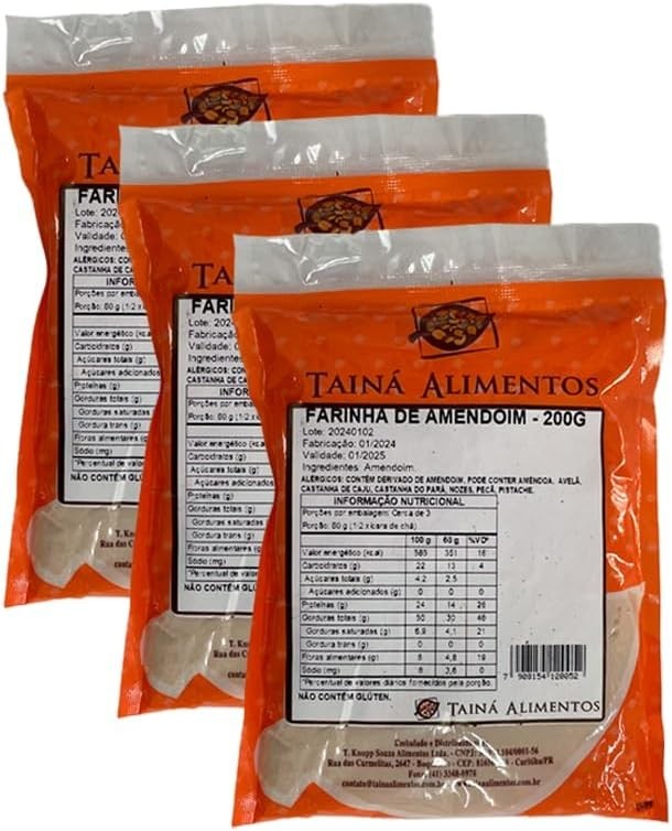 Kit 3X: Farinha de Amendoim Tainá Alimentos 200g