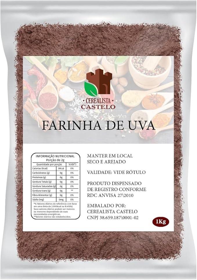 Farinha De Uva 1kg Pura Premium Cerealista Castelo