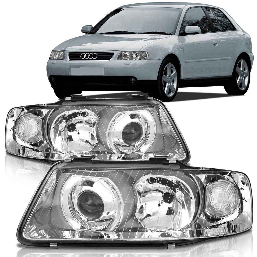 Farol Audi A3: Iluminação e Estilo Cromado