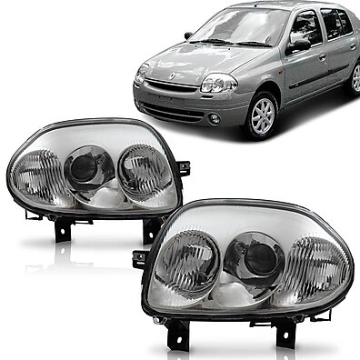 Farol Clio 2000 2001 2002 Foco Duplo Cromado – Segurança e Estilo