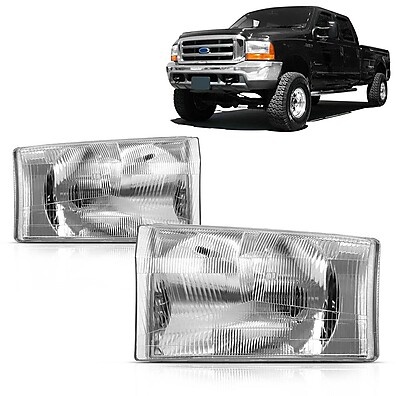 Farol Cromado F250 F350 F4000 98 a 2006 – Foco Simples