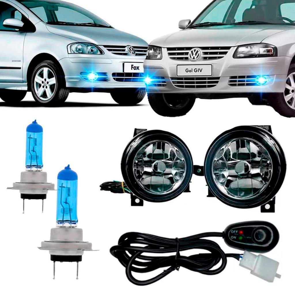 Farol de Milha Gol G4/Fox + Lâmpadas H3