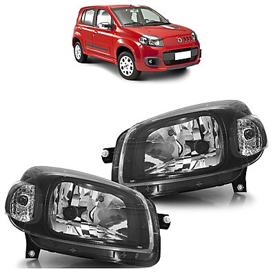 Farol Dianteiro Uno Way 2010-2015: Lente Lisa Acrílico