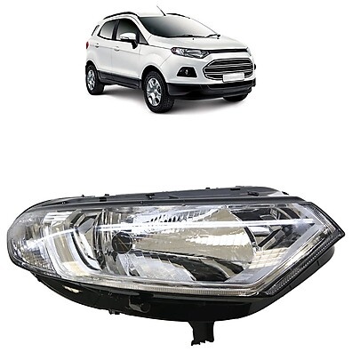 Farol Ecosport 2013-2016 Cromado com Led Drl