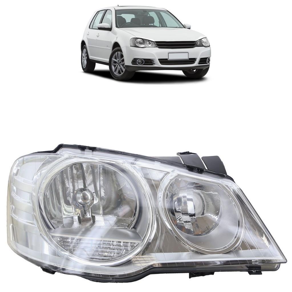 Farol Golf 2008-2013: Máscara Cromada e Foco Duplo