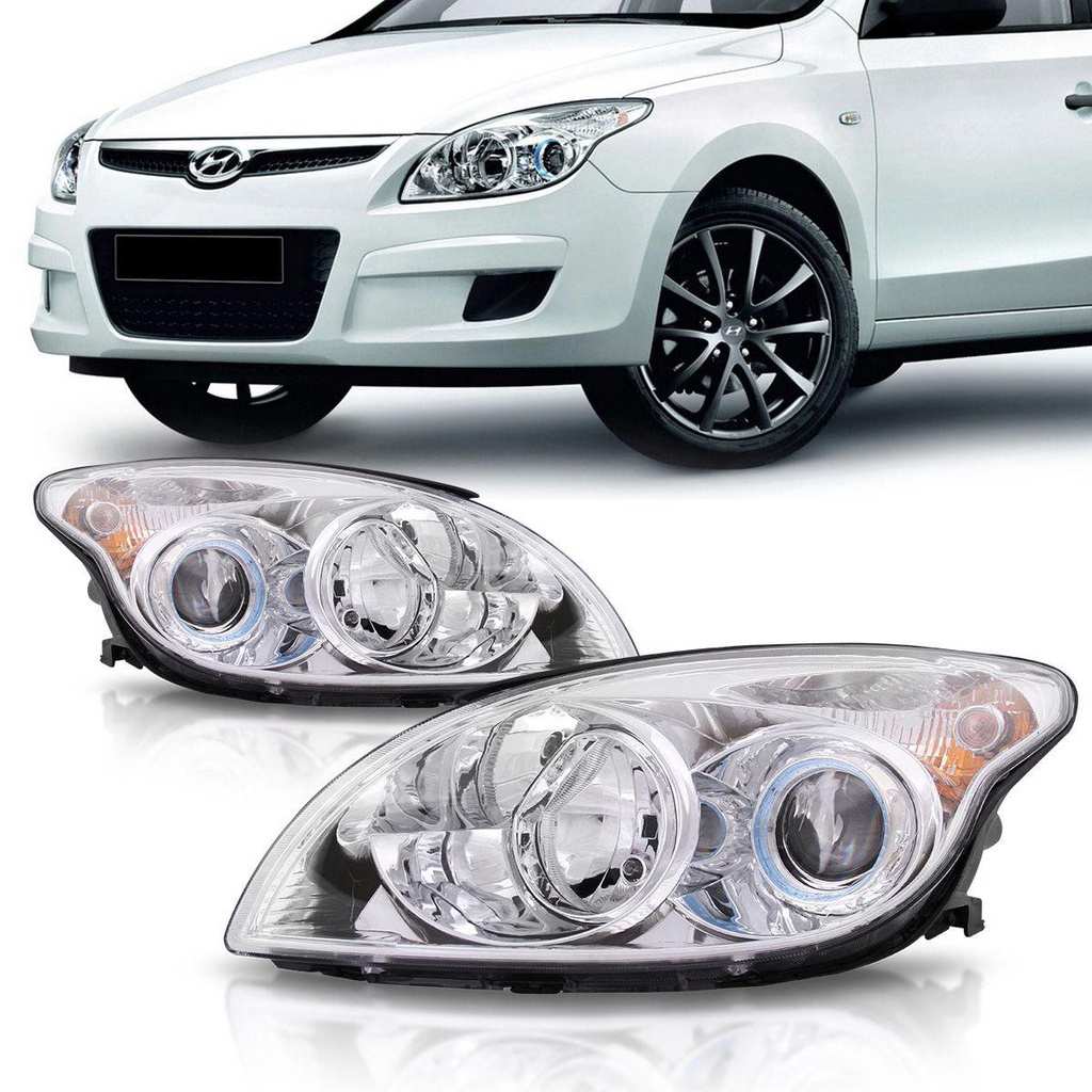 Farol I30 Foco Duplo Cromado: Segurança e Estilo para Seu Hyundai