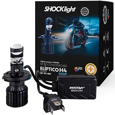Farol LED Moto Shocklight: Iluminação Potente e Segura