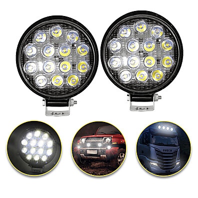 Farol LED Redondo 14 LEDs – Potência e Durabilidade para Off-Road