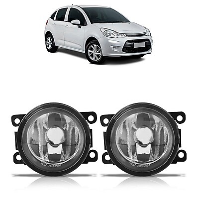 Farol Milha Auxiliar C3 2009-2020 com Lente Lisa
