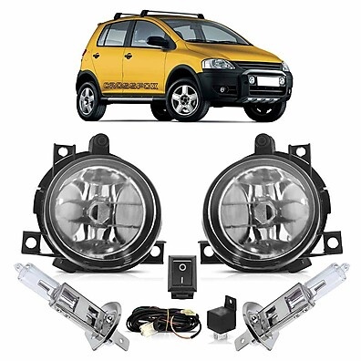 Farol Milha H3 CrossFox: Kit Completo + Lâmpadas