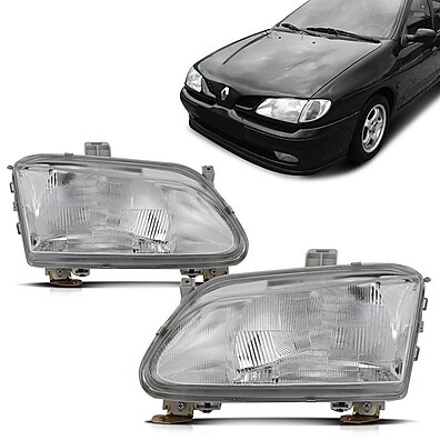 Farol Renault Megane/Scenic 96-00 Cromado: Visibilidade e Estilo