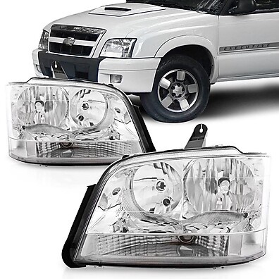 Farol S10/Blazer 2001-2011 Foco Duplo Cromado – Alta Performance
