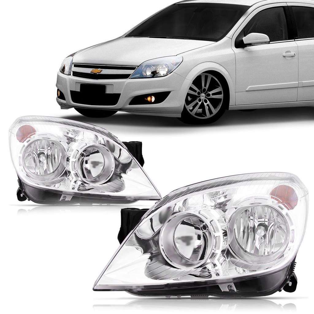 Farol Vectra: Iluminação Dupla e Design Cromado