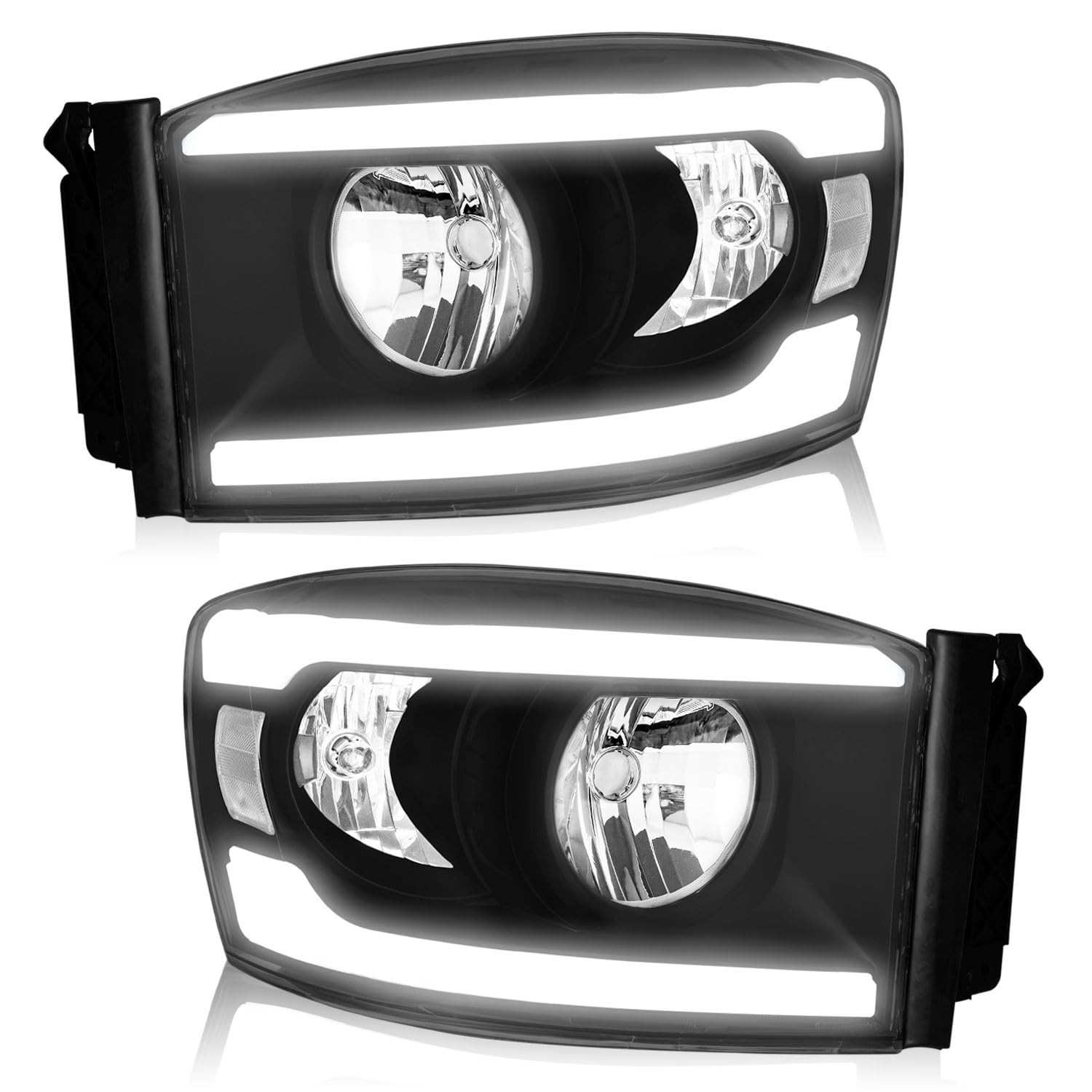Farol LED WEELMOTO para Dodge Ram 1500/2500/3500: Iluminação Premium com DRL Integrado