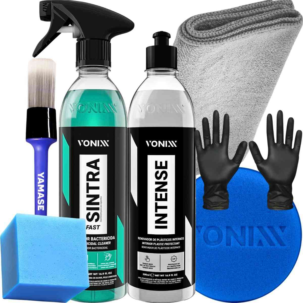 Kit Limpeza e Revitalização de Plásticos Vonixx - Intense + Sintra Fast com Acessórios