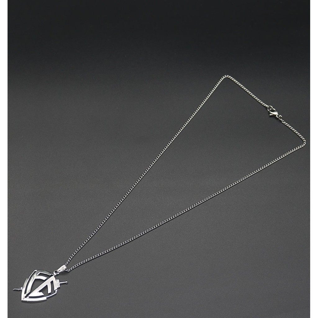 Colar Masculino Aço Inox Prata com Escudo da Fé