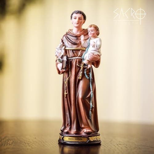 Imagem de Santo Antônio em Resina 20cm - Peça Importada para Decoração e Fé