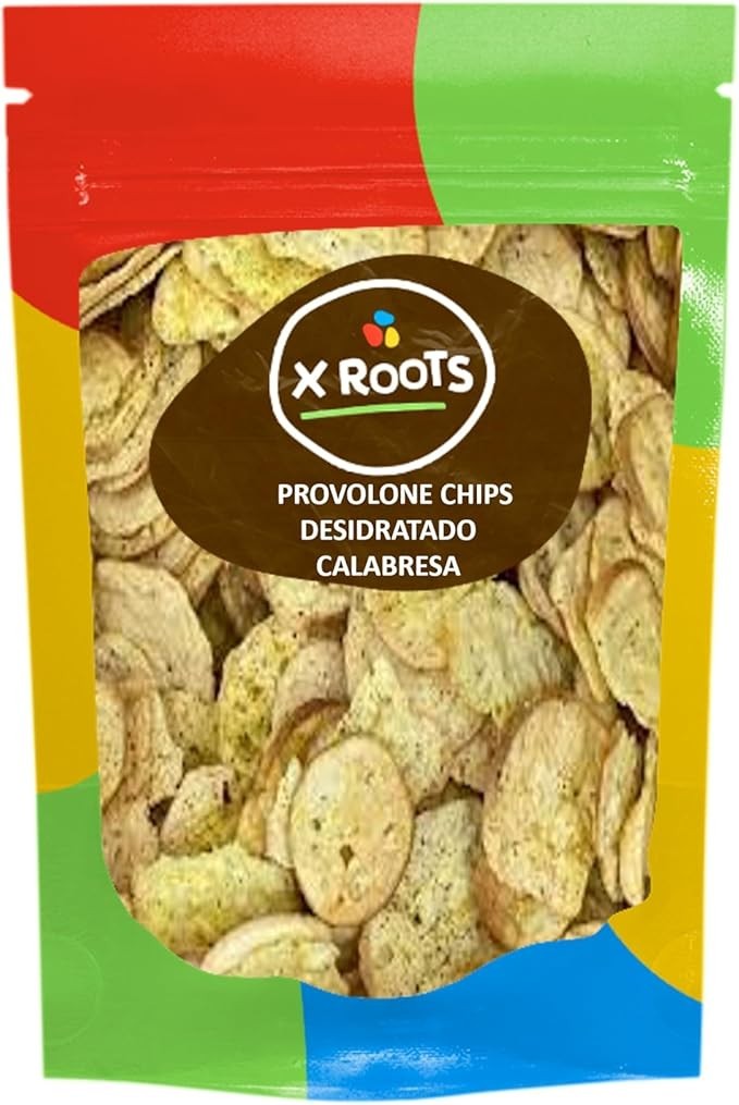 Provolone Chips Calabresa Desidratado 100gr Embalagem Abre e Fecha x roots