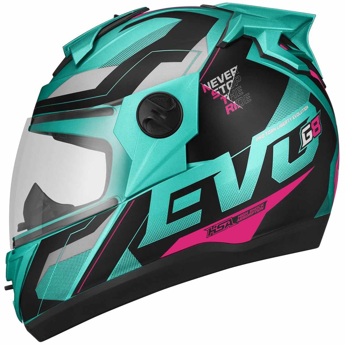 Capacete Fechado Pro Tork Evolution 788 G8 Evo Fosco Verde Turquesa - Pink Tam. 56: Segurança e Estilo para Sua Pilotagem