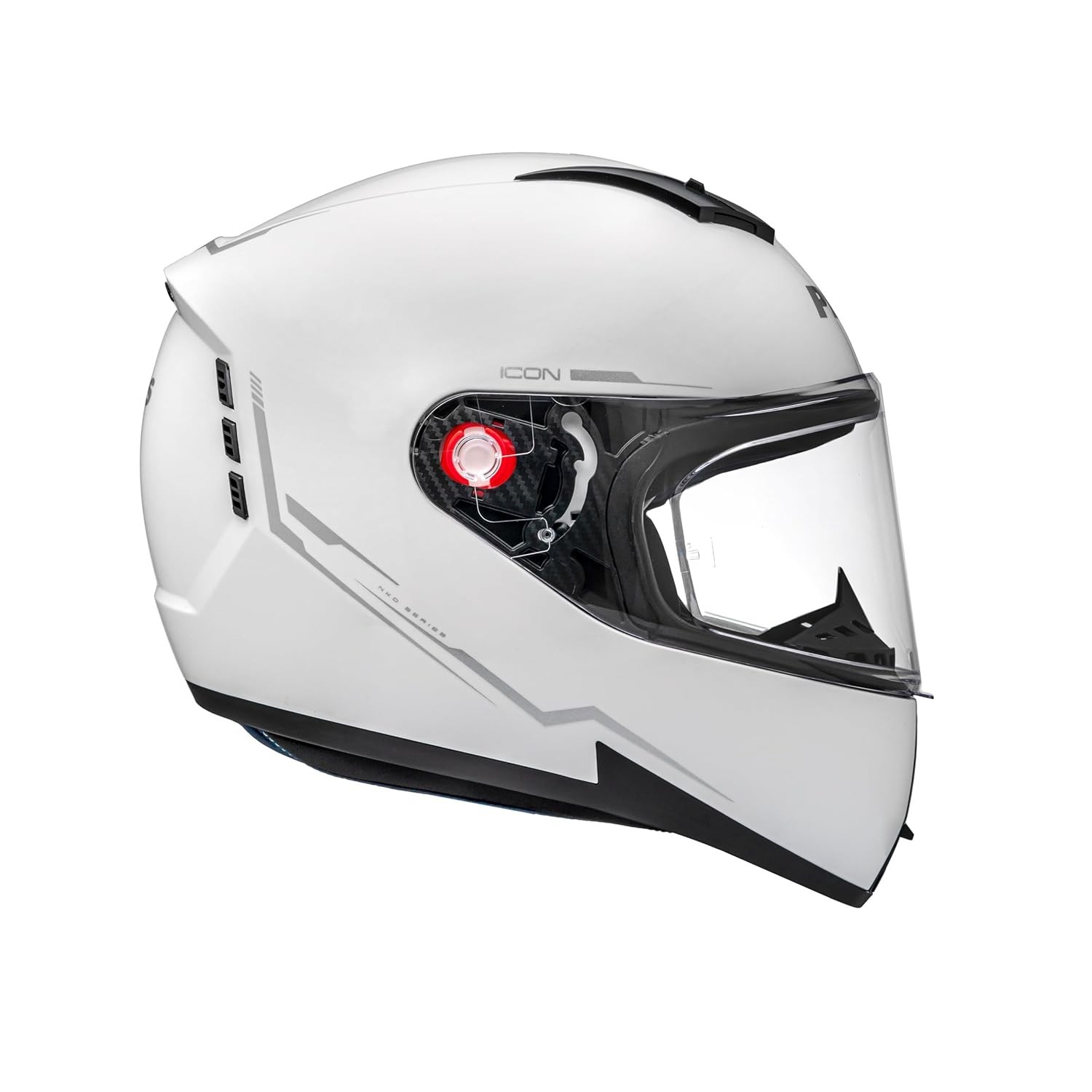 Capacete Peels Icon 23 Naked Fechado Branco/Prata - Segurança e Estilo para Sua Moto