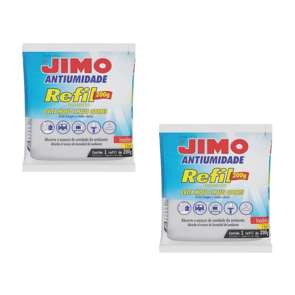 Refil Antimofo Jimo 200g - Combata Umidade, Mofo e Bolor em Ambientes Fechados