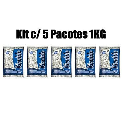 Feijão Branco Kicaldo 1kg – Kit com 5 Pacotes
