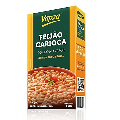 Feijão Carioca Cozido no Vapor 500g – Prático e Saudável