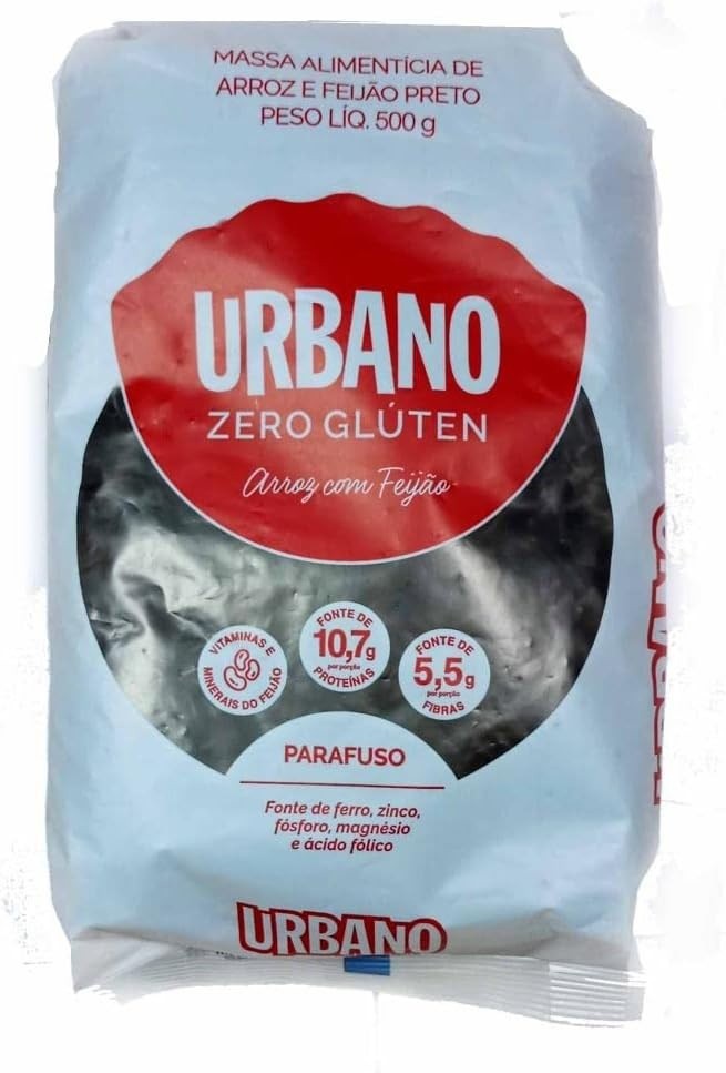 Macarrão de Arroz e Feijão Preto Parafuso Urbano 500g