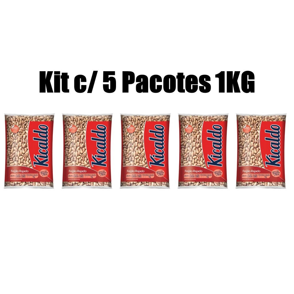 Feijão Rajado Kicaldo: Sabor e Qualidade em 5 Pacotes!
