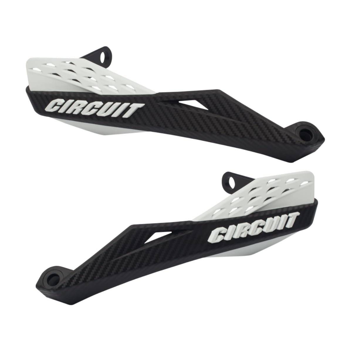 Protetor de Mão Fenix Carbon II Alumínio Circuit Equipment - Proteção e Estilo para sua Moto (Preto/Branco)