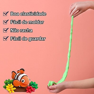 Massinha de Modelar: Kit 12 Cores + Ferramentas 🎨