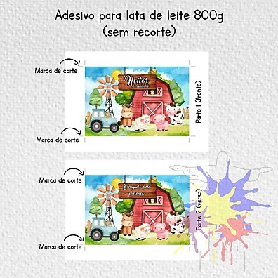 Adesivo Lata de Leite 800g: Personalize a Festa!